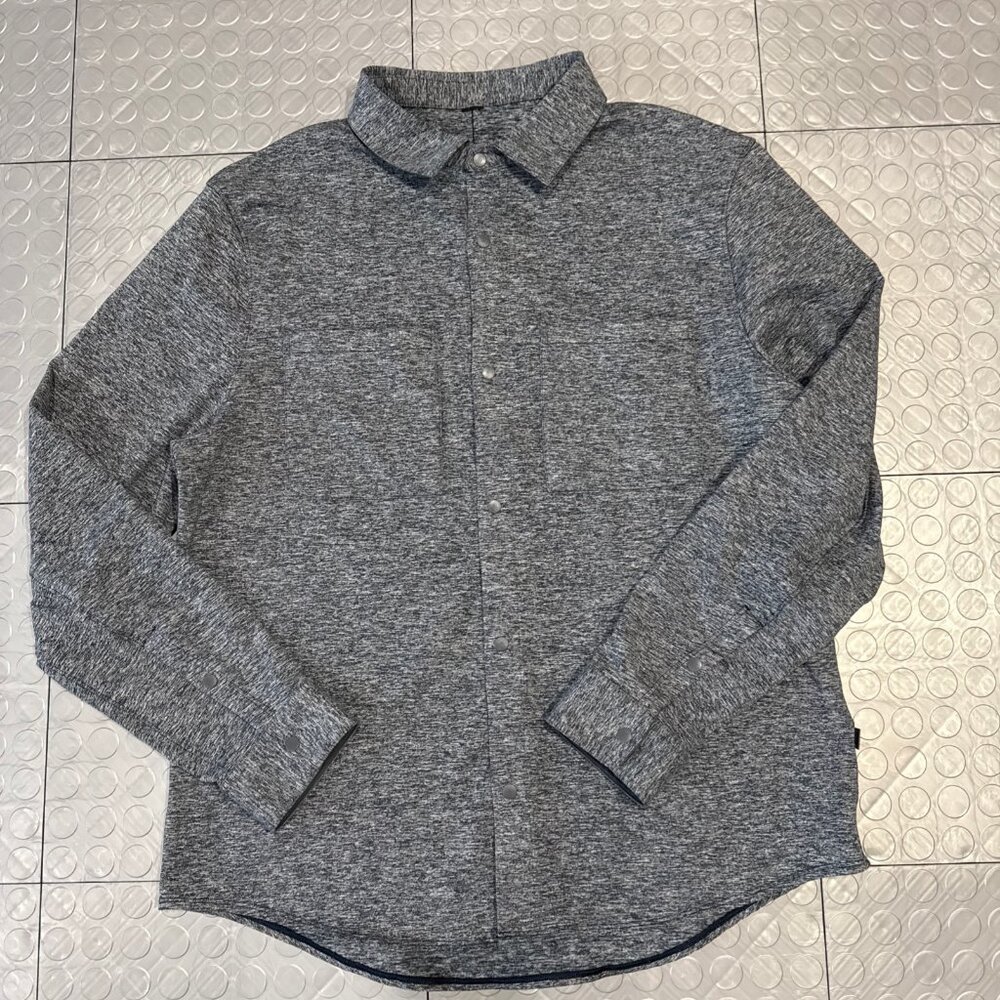 Lululemon Rulu Button Up Shirt Snap Front Overshirt Heathered True Navy Large L